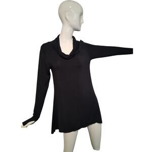 Cuddl Duds Womens sz M Casual Classic Grungecore Stretch Long Sleeve Cowl Tunic‎